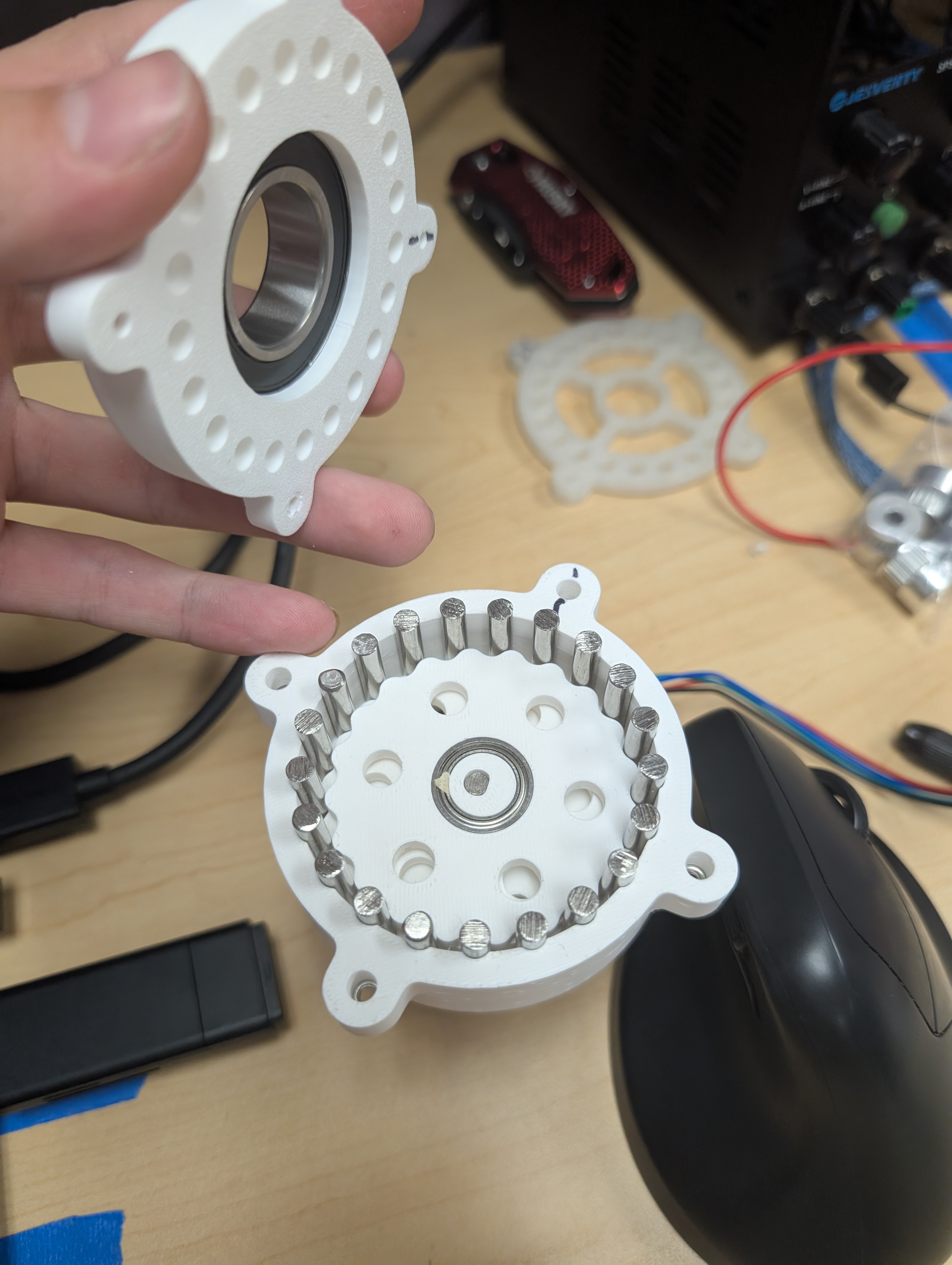 3D-printed cycloidal drive, ring pins and dual-disc pair