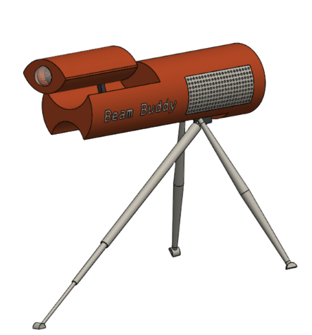 Folding projector robot — Beam Buddy CAD render